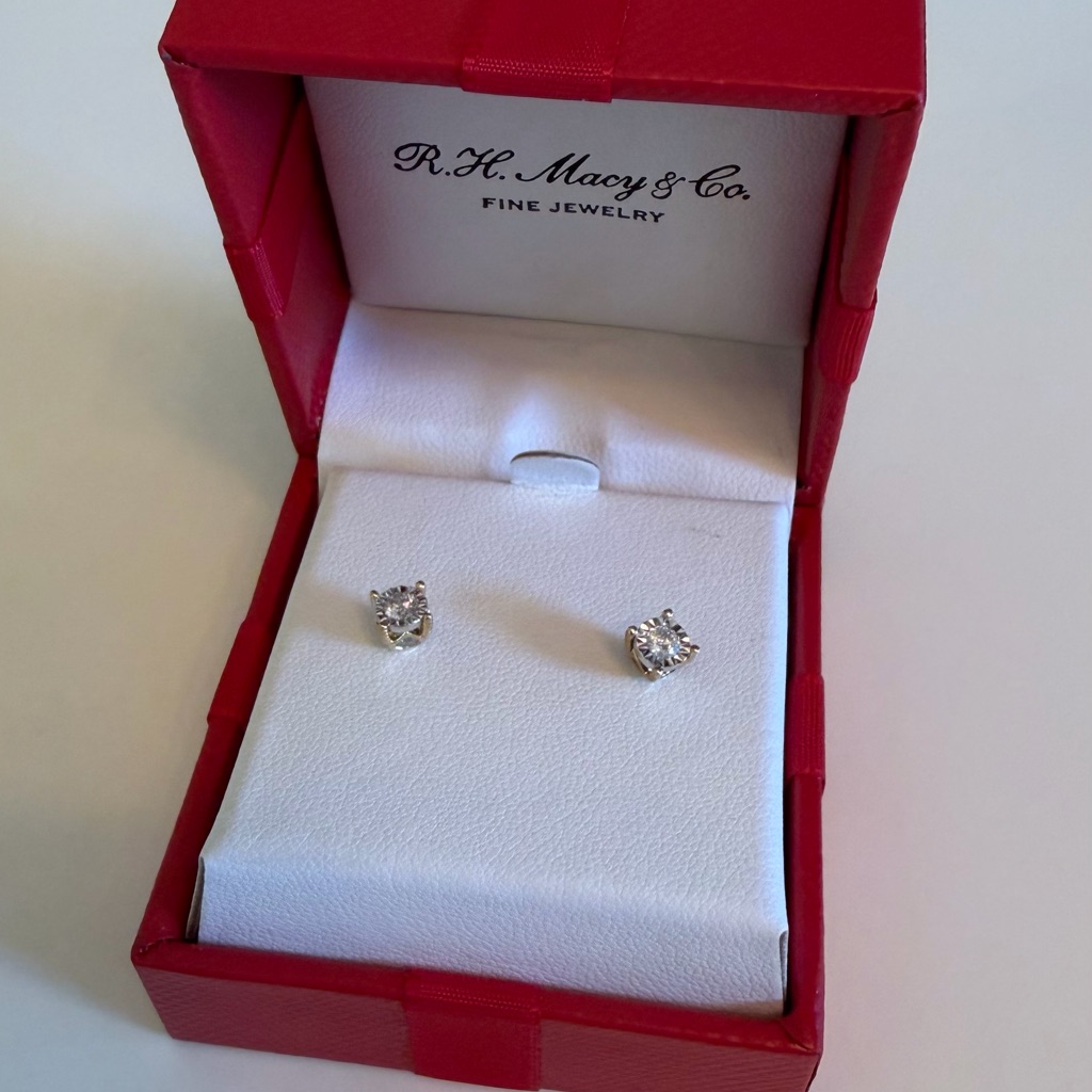 Silver Crystal Stud Earrings